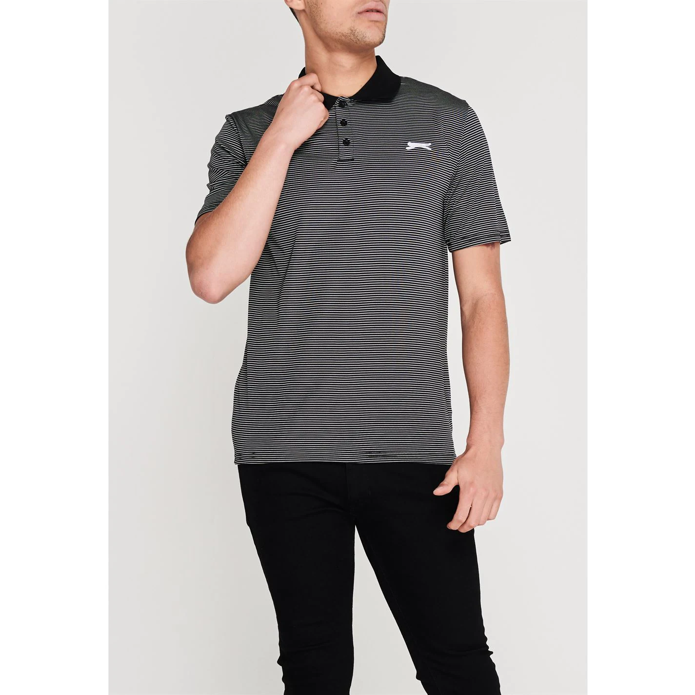 Slazenger Micro Stripe Golf Polo Shirt Mens 2 Slazenger Micro Stripe Golf Polo Shirt Mens - Image 2